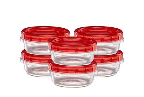 Elegant Disposables (8 Ounce 20 Pack) Twist cap Containers Clear Bottom With Red Top Screw on Lids Twist Top Food Storage Freezer Containers