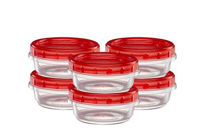 Elegant Disposables (8 Ounce 20 Pack) Twist cap Containers Clear Bottom With Red Top Screw on Lids Twist Top Food Storage Freezer Containers