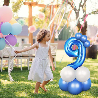 OFFCUP 40-Inch Blue Number 1 Balloon - Self-Inflating Foil Balloon for 1st Birthday Celebrations