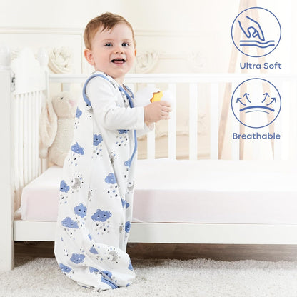 Yoofoss Baby Sleep Sack - 100% Organic Cotton Wearable Blanket | 2-Way Zipper, 0.5 TOG, 3 Pack for 6-12 Months