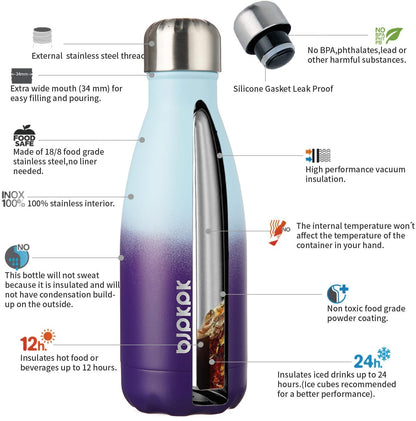 BJPKPK Water Bottles Insulated 12oz Stainless Steel Water Bottle,Ocean Dream