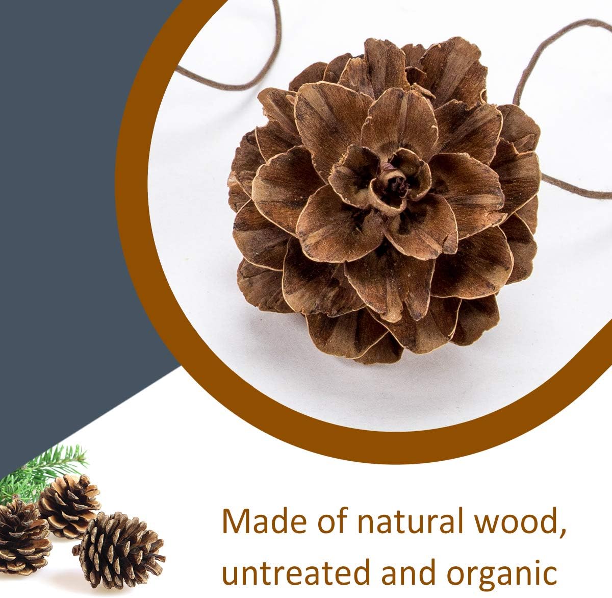 Natural Mini Pine Cones Christmas Ornaments - 40 Pcs Rustic Hanging Decorations for Tree, Table, and Wreath