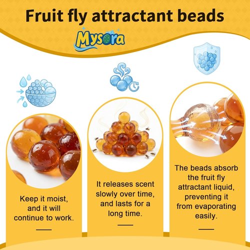 Fruit Fly Trap Refill Beads by [Brand Name] - Non-Toxic & Effective Bait | 100g Bottle for Indoor Use
