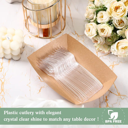 Potchen Heavy-Duty Clear Disposable Plastic Forks - 1000 Pcs Bulk Cutlery for Parties & Picnics | 5.8 Inches