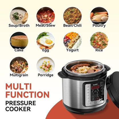 Instant Pot 16-in-1 Electric Pressure Cooker - Programmable 6-Quart Stainless Steel with Slow Cook & Steamer