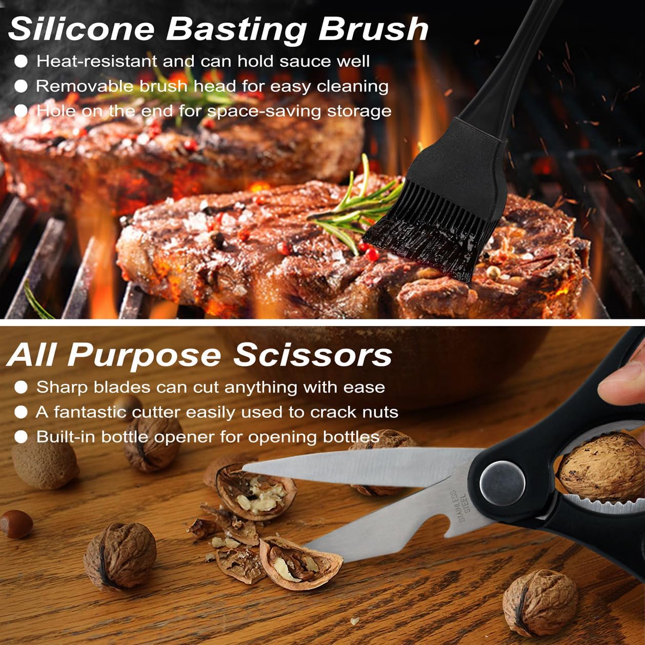 POLIGO 29 PCS BBQ Grill Accessories Set - Stainless Steel Tools with Storage Bag | Perfect Grilling Gifts for Men