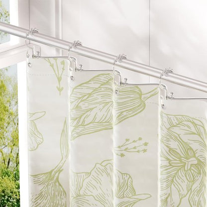 Amazer Plastic Shower Curtain Hooks, Shower Curtain Rings, Double Shower Rings Clear Shower Hooks for Shower Curtain Bathroom Set of 12