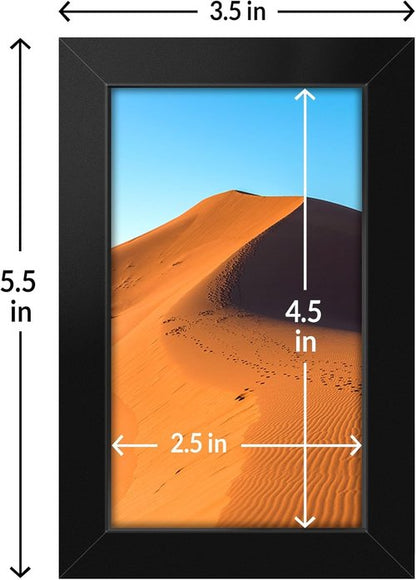 LaVie Home 3x5 Picture Frame - Classic Black Frame with HD Plexiglas for Vertical/Horizontal Display