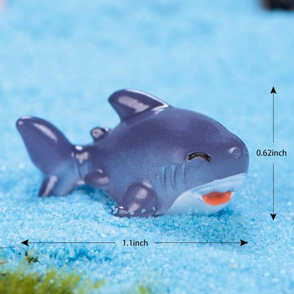 Exasinine Miniature Shark Resin Decoration Kit - 30 Pcs for Fish Tanks & Fairy Gardens (Gray)
