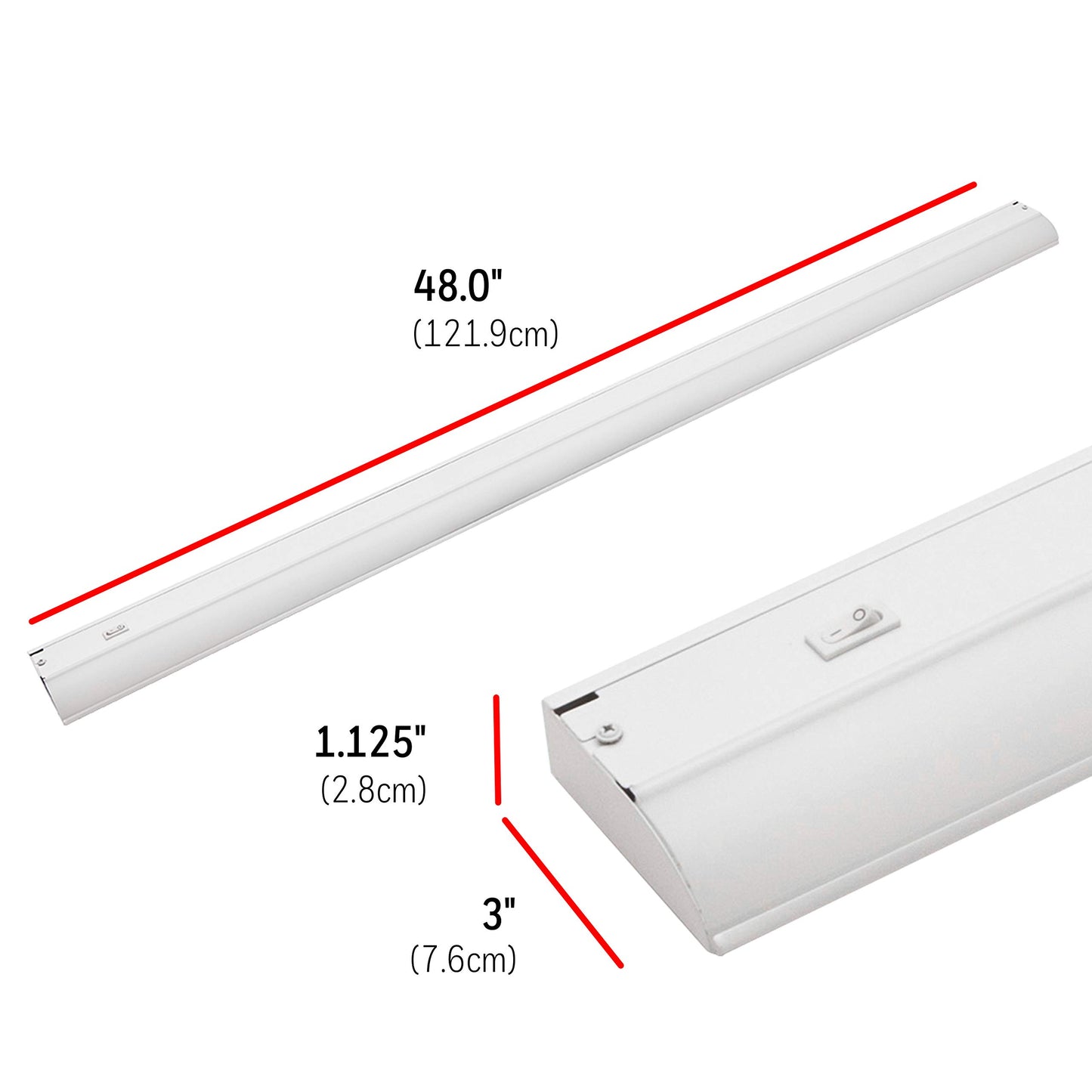UltraPro 48 inch Hardwired Under Cabinet Lights, On/Off Only, 2700K Warm White, Under Cabinet Lighting, Under Counter Lights for Kitchen 44114