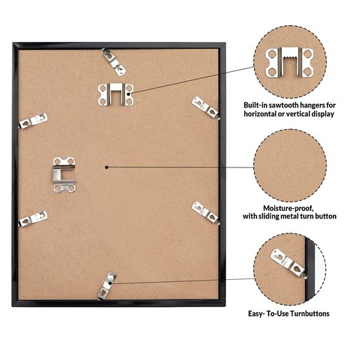 LaVie Home 11x14 Picture Frame for Wall Display, 11x14 Brown Picture Frame with HD Plexiglas, 11 x 14 Poster Frame 1 Pack, Display Frame for Vertical or Horizontal, Classic Collection