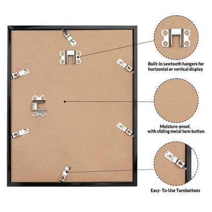 LaVie Home 11x14 Picture Frame for Wall Display, 11x14 Brown Picture Frame with HD Plexiglas, 11 x 14 Poster Frame 1 Pack, Display Frame for Vertical or Horizontal, Classic Collection