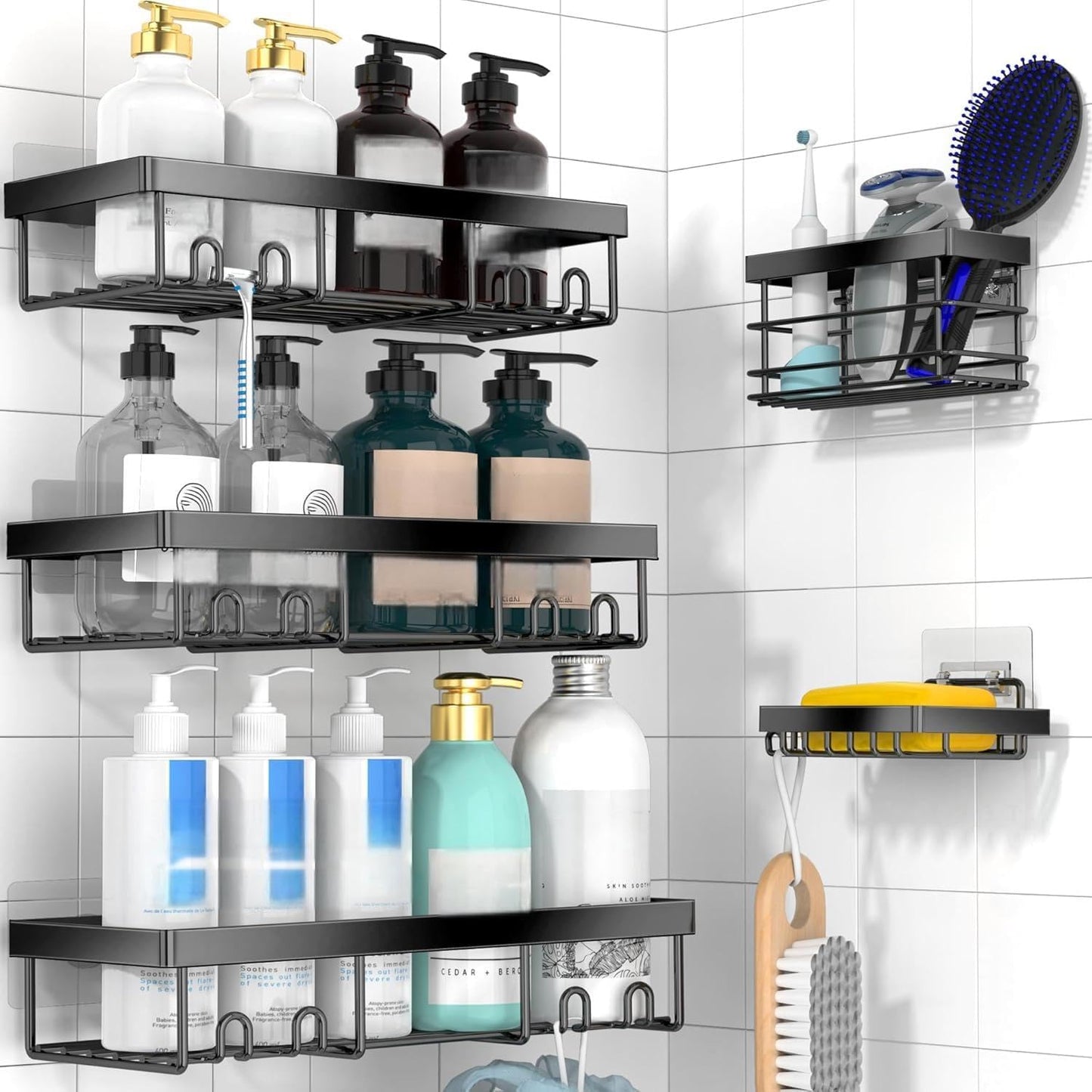 Moforoco Shower Caddy Organizer - 5 Pack Corner Shelves for Bathroom Storage & RV Essentials