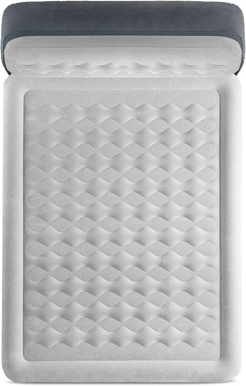 Intex Dura-Beam Deluxe Queen Air Mattress - 18-Inch Height with Built-in Pump & Plush Headboard | 2 Pack