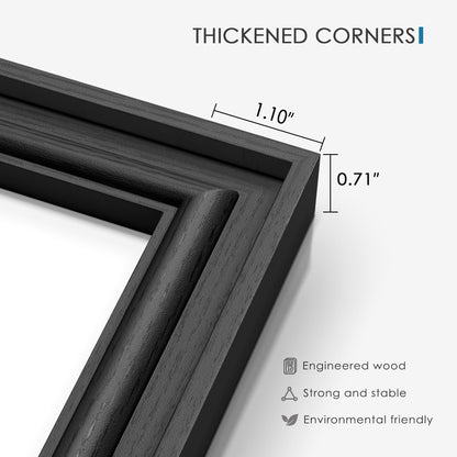 PEALSN 8x10 Picture Frame Set of 6, Display Pictures 5 x 7 with Mat or 8 x 10 without Mat, Wall Gallery Photo Frames for Wall Mounting or Tabletop Display, Black Woodgrain