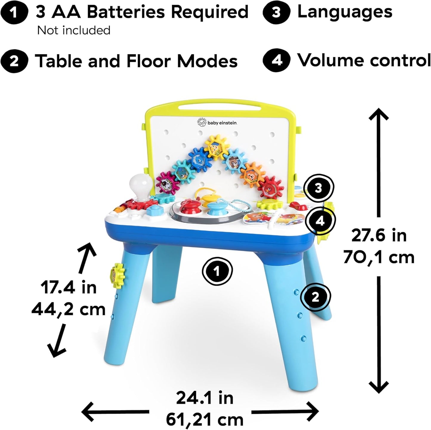 Baby Einstein Curiosity Table - Montessori Activity Play Station for 12 Months & Up | Interactive Floor Toy