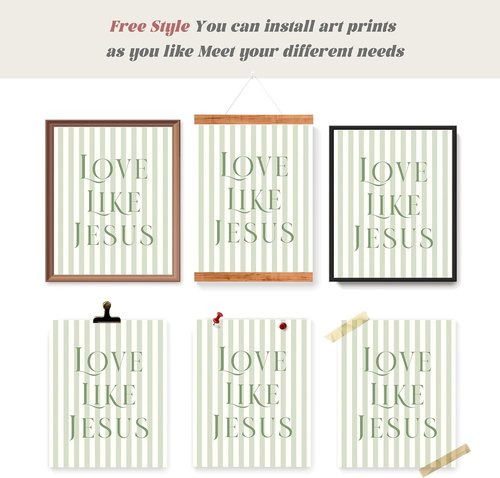 LARTSFRO Coquette Wall Art Decor - Sage Green Bow Aesthetic Prints | Inspirational Bible Verses, 8x10 Inch Set of 4 (Unframed)