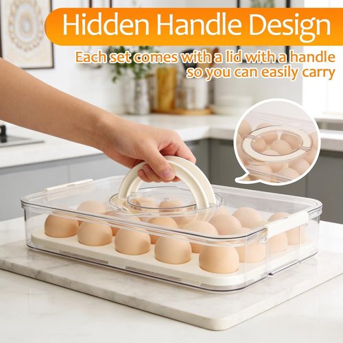 Deviled Egg Carrier by [Brand Name] - Stackable Plastic Platter with Lid for 40 Eggs | 2-Pack for Parties & Picnics