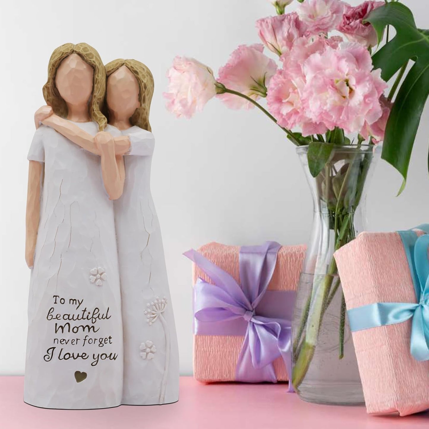 Regine Switzerland Sculpted Hand-Painted Figurine - Heartfelt Birthday Gift for Mom from Daughter