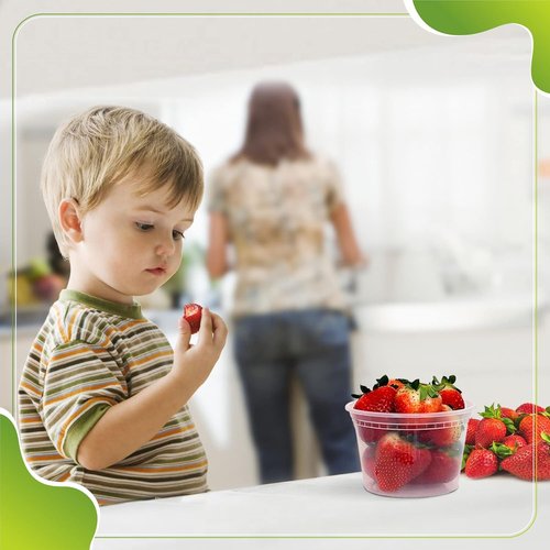 Deli Containers | Leakproof Lids - 60 Sets of BPA-Free Plastic Food Storage (8oz, 16oz, 32oz)