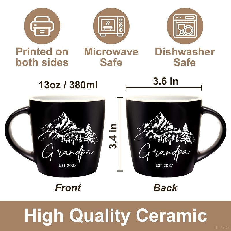 Flower-Black & White Grandparents Mug Gift for Grandma & Grandpa – 2027