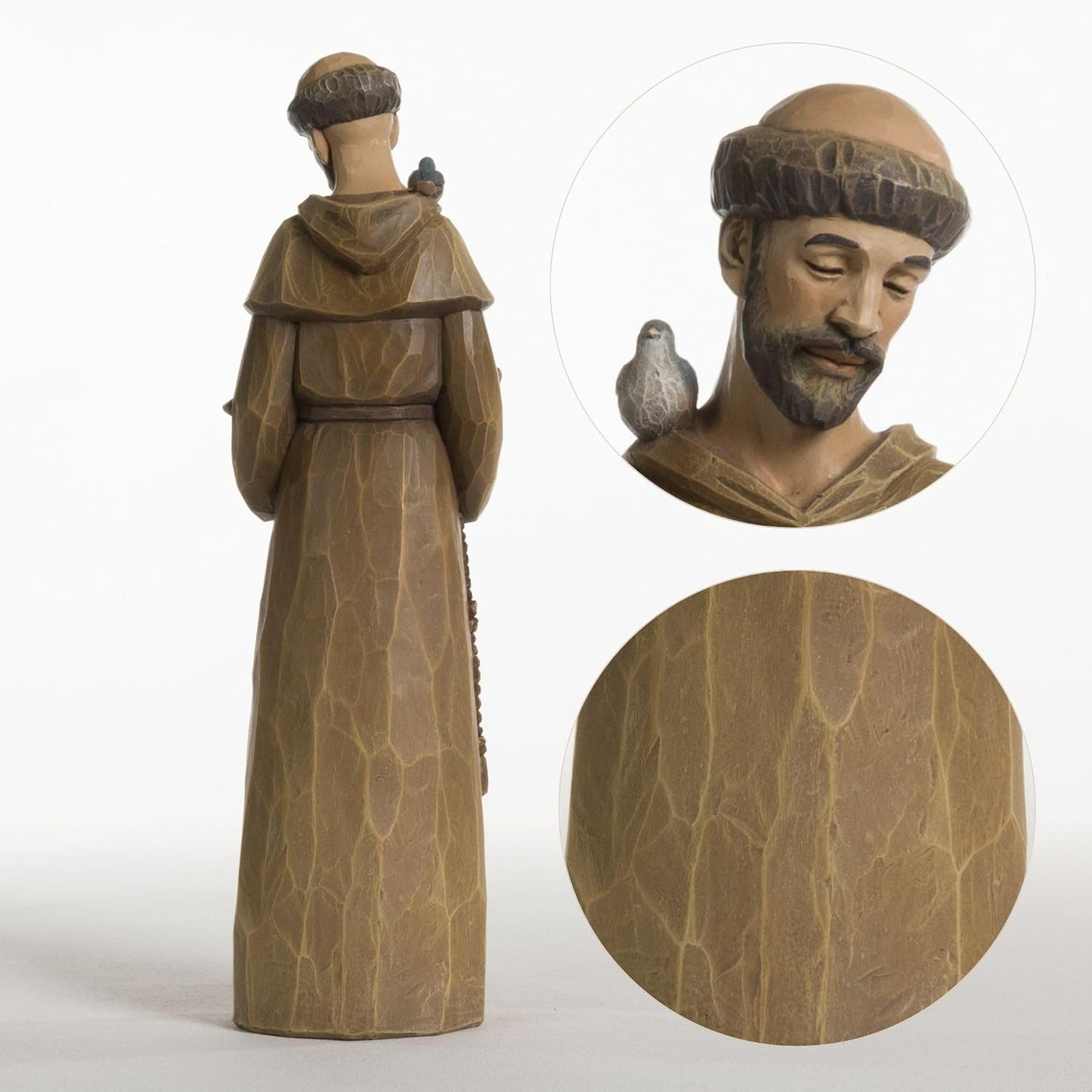 St. Francis Statue - 12 Inch Premium Resin Sculpture | Preaching to Birds, Perfect for Garden & Home Decor