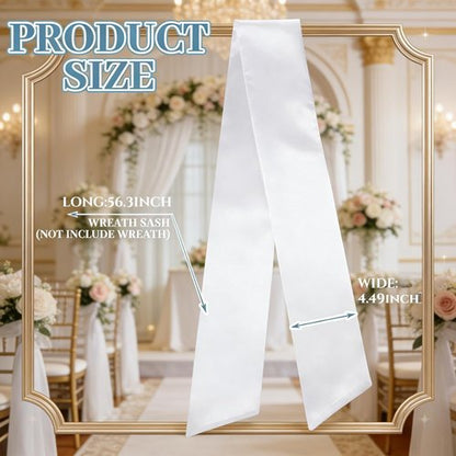 Dream Loom Wreath Sash - 12pcs White Garland Ribbon for Front Door Decor | Xmas & Wedding Decor
