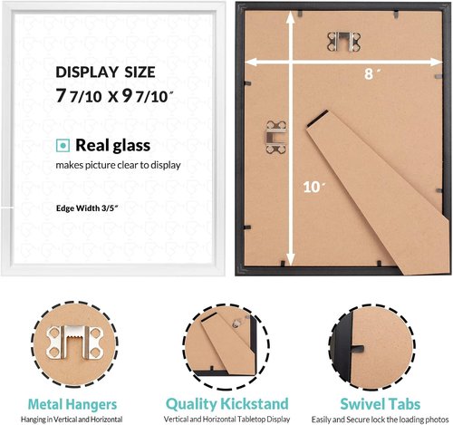 LaVie Home 8x10 Picture Frames - Set of 12 Classic White Frames for Wall Mount Display