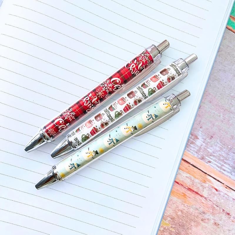10pc Christmas Pens Set – Santa, Snowman, Gingerbread & More – Festive Office Stationery (Variation: Christmas)