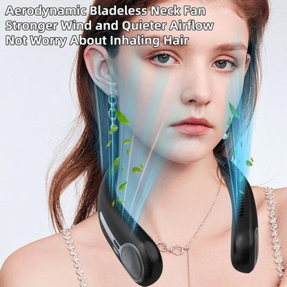 Portable Neck Fan,Hands Free Personal Wearable Bladeless Fan,6000mAh USB Rechargeable,360° Cooling,LED Display,4-Speeds,Birthday Gifts for Men Women Dad Mom,Fathers Day,Mothers Day Gifts (Black)