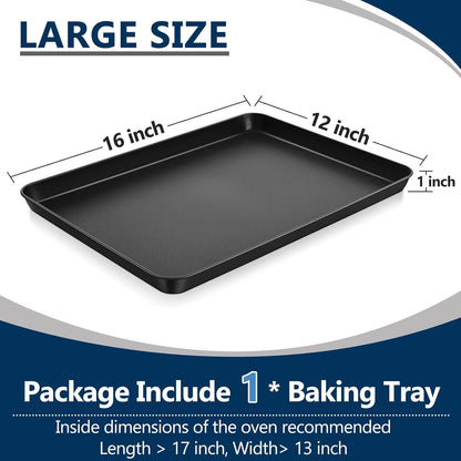 P&P CHEF 16-Inch Non-Stick Baking Cookie Sheet Pan - Durable Carbon Steel Oven Tray for Bread, Meat & Vegetables