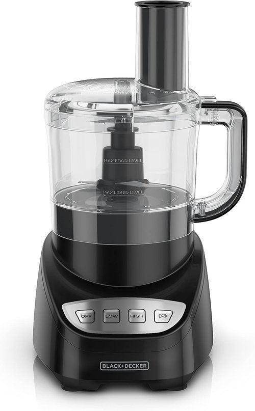 BLACK+DECKER 8-Cup Food Processor - Easy Assembly, Stainless Steel S-Blade, 450W Power