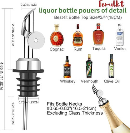 liquor pour spouts 6pack (6 pack sliver)