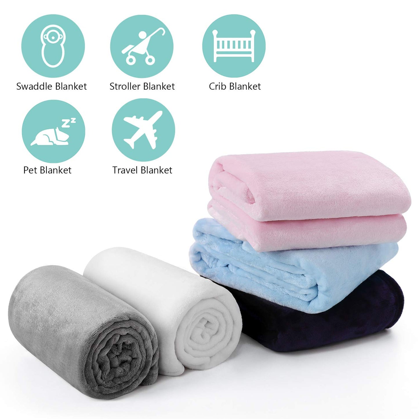 TILLYOU Toddler Flannel Blanket - Cozy Pink Baby Blanket for Crib & Stroller | 40x50 Inches