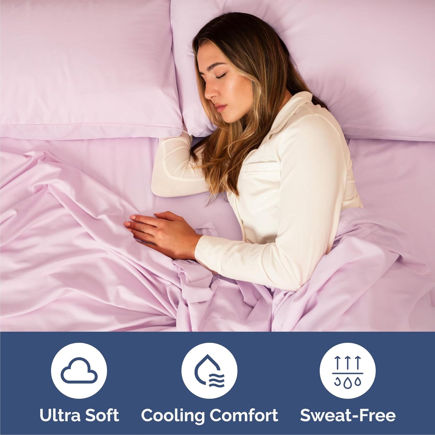 Queen Size 4-Piece Sheet Set | Skiennix Comfy Cooling Bed Sheets - Soft, Wrinkle-Free Luxury - Light Pink