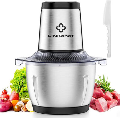 LINKChef 6-Cup Food Processor - 1.5L Electric Meat Grinder & Vegetable Chopper for Home Use