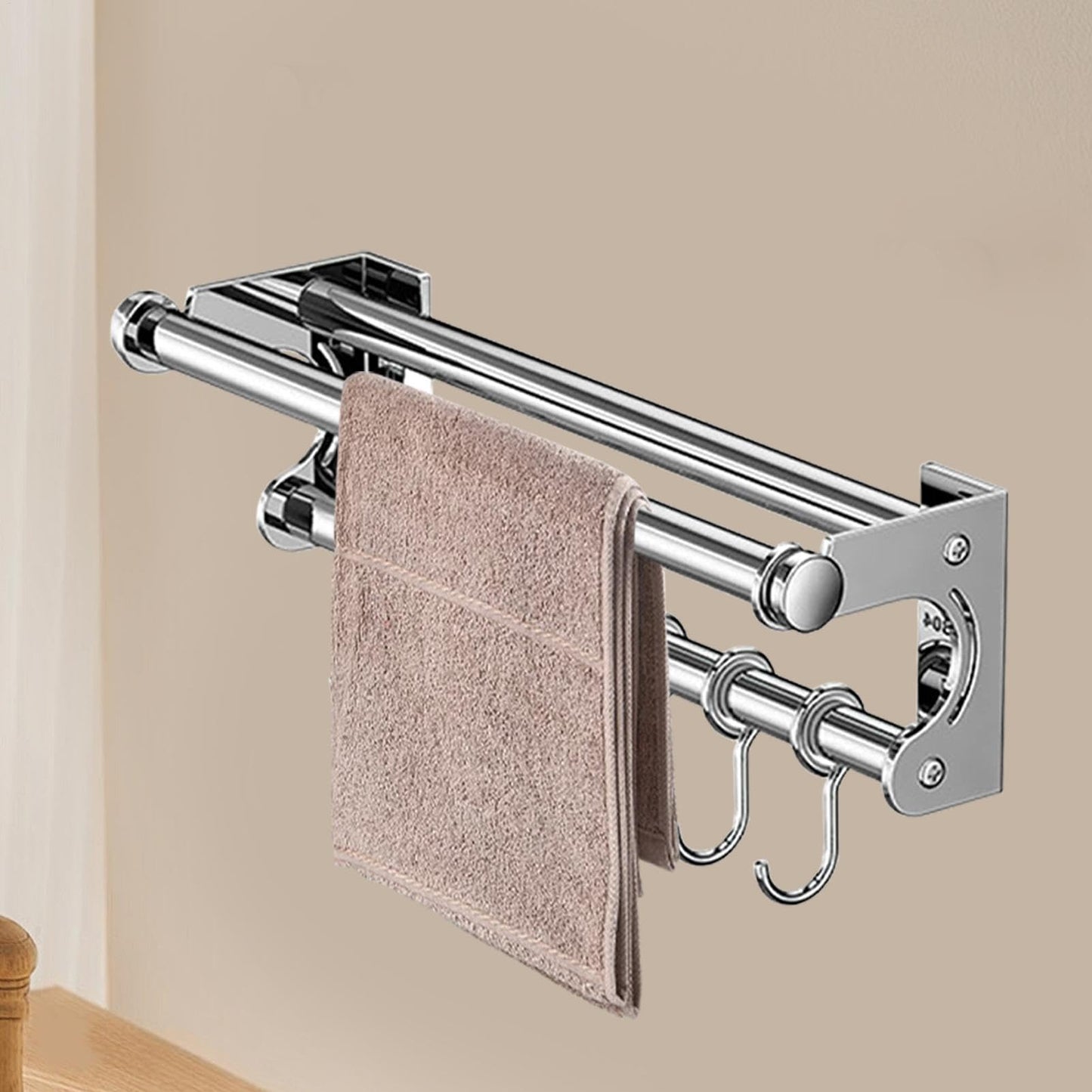 semofcen Kitchen Utensil Holder Hanger 30/40/50CM Stainless Steel Multifunctional Slide Rail Hook Space Saving Utensil Rack No Drilling Kitchen Rail for Hanging Cooking Utensils Mugs Spoons