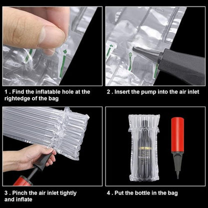 20 Packs Wine Bottle Travel Protector Bags, Wine Travel Bags for Wine Bottles Airplane with Reusable Pump, Safety Choice for Wine Packaging for Air Travel