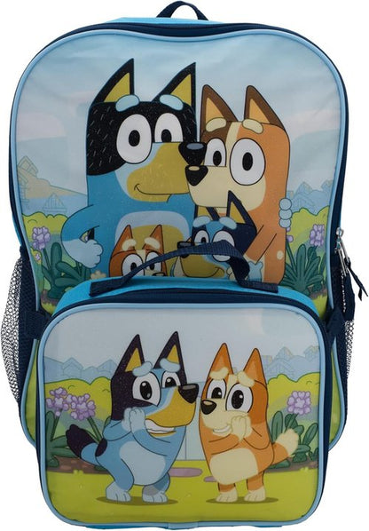 Bluey 2-Piece Backpack Set - 16" Travel Bag for Preschool Boys & Girls | Blue Color