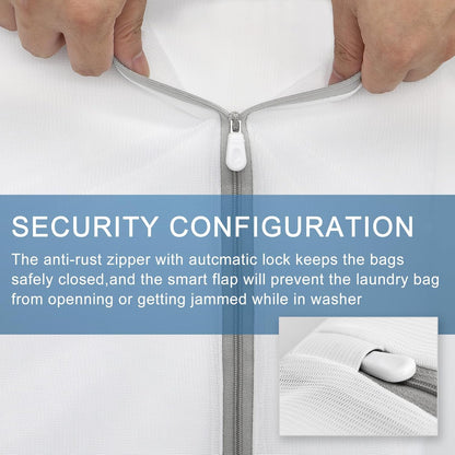 Muchfun Durable Fine Mesh Laundry Bags - 3 Pcs for Delicates | 16 x 20 Inches (Large)