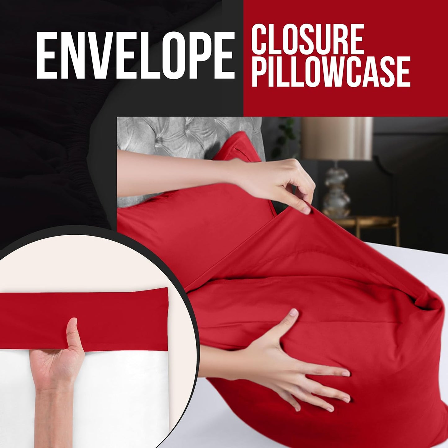 Utopia Bedding Standard Pillow Cases - Soft Brushed Microfiber - 4 Pack, Fade Resistant | 20 x 26 Inches, Red