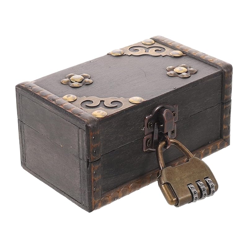 Vintage Wooden Jewelry Box for Escape Room Props & Evidence