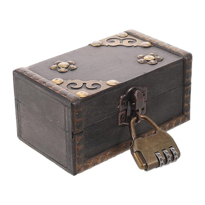 Vintage Wooden Jewelry Box for Escape Room Props & Evidence