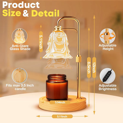 Skiennix Candle Warmer Lamp - Electric Wax Warmer with Timer & 5 Brightness Settings | Adjustable Height Home Decor Gift