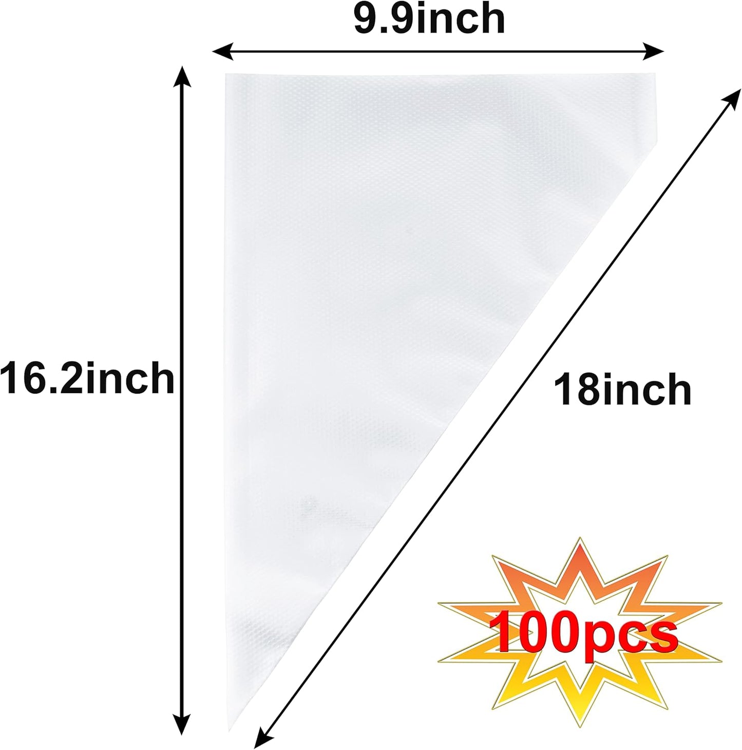 Skiennix 18-Inch Disposable Pastry Bags - 100 Count Non-Slip Icing Bags for Cake Decorating