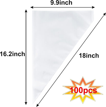 Skiennix 18-Inch Disposable Pastry Bags - 100 Count Non-Slip Icing Bags for Cake Decorating
