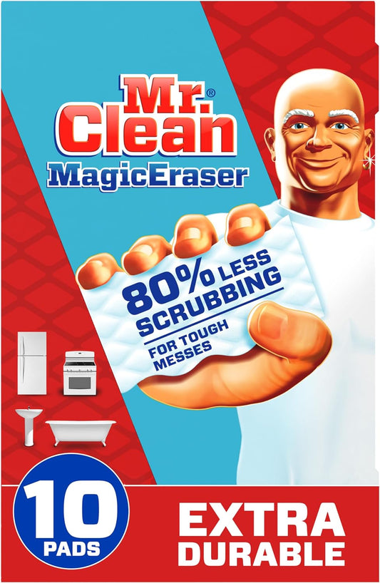 Mr. Clean Magic Eraser Sponge - All-Purpose Cleaning Pads for Walls, Sneakers & More | 10 Count
