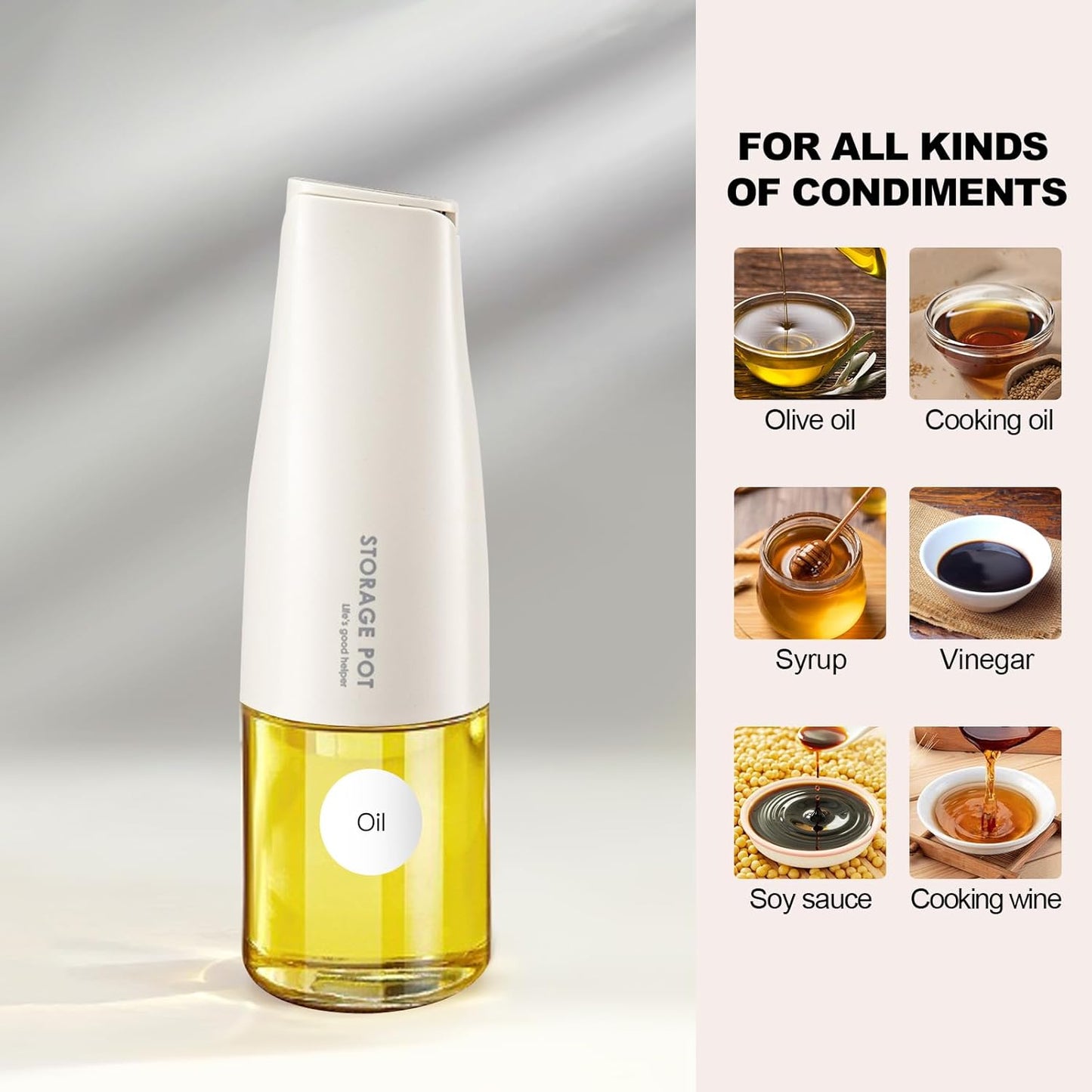 YARRAMATE Olive Oil Dispenser - Large Capacity 500ml Glass Drizzler | Leak-Proof & Non-Drip Design