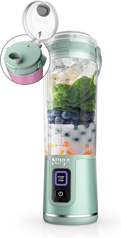 Ninja Blast Portable Blender - Cordless 18oz Personal Blender for Shakes & Smoothies | BPA Free, USB-C Rechargeable, Tinted Mint