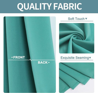 ChrisDowa Blackout Curtains - Thermal Insulated Room Darkening Panels, 108 Inches Long, Teal (Set of 2)